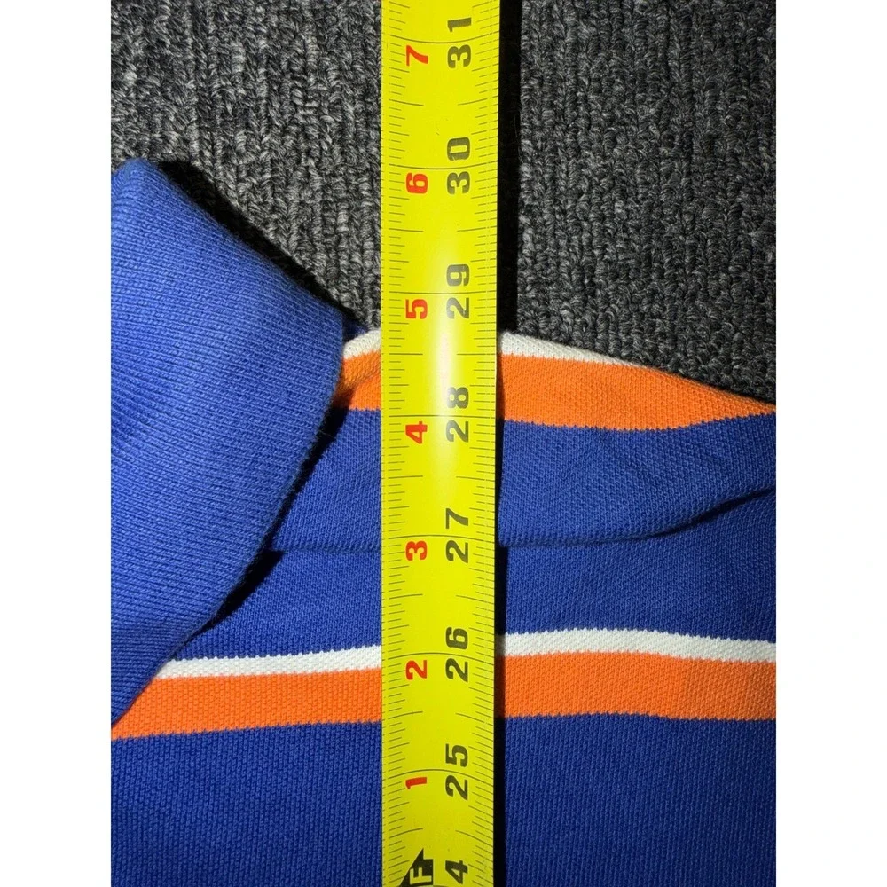 Vintage Kanye Y2K Polo Ralph Lauren Striped Polo Mens L Orange Blue USA Gators